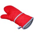 thumbnail image 3 of Guantes para horno microondas Guantes aislantes de algodón y silicona Antideslizantes Protectores de manos resistentes al calor, Rojo Methold HA003500-02, 3 of 4