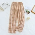 thumbnail image 2 of Defitshape Women's Pajama Bottoms Cotton Plaid Printed Lounge Pants Jammie Pants Full Cotton Classic Basic Medium Waist Sleeping Pocket Coffee X-Large, 2 of 5