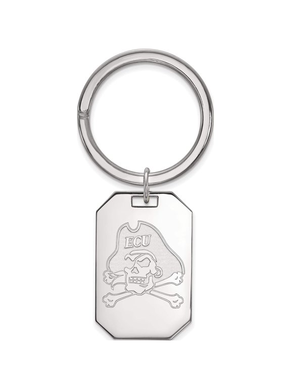 Sterling Silver Rh-Plated Logoart East Carolina University Key Chain (64 X 30) Made In United States ss022ecu