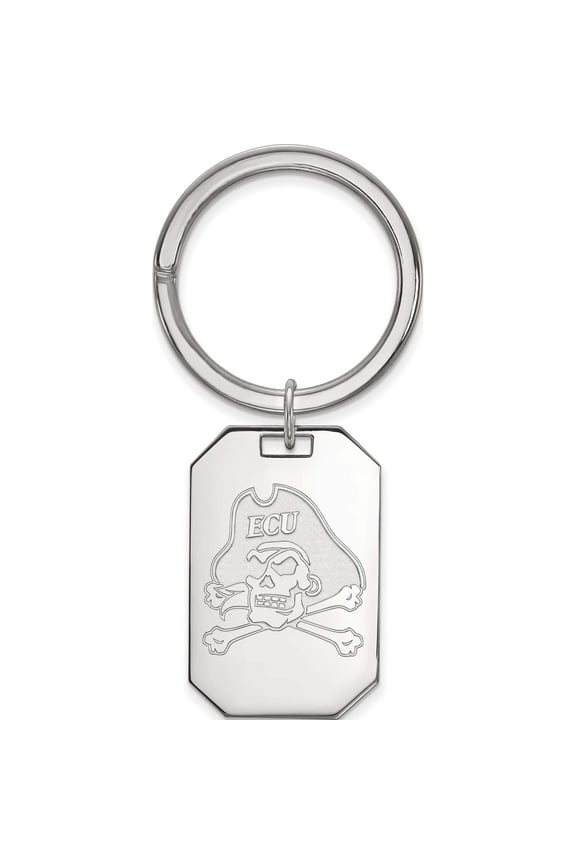 Sterling Silver Rh-Plated Logoart East Carolina University Key Chain (64 X 30) Made In United States ss022ecu