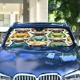 thumbnail image 4 of Pug Dogs on Grass Car Windshield Sun Shade Foldable Car Front Window Visor Heat and UV Protection 55x27.6, 4 of 8