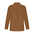 thumbnail image 6 of Karight Womens Button Down Shirts Cotton Linen Dress Shirt Long Sleeve Oversized Boyfriend Solid Tunic Tops with Pockets, 6 of 7