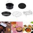 thumbnail image 1 of Yuarrent Accesorios para freidoras de Aire, 5PCS 18CM Pizza Dish Cake Air Fryer Rack con Almohadilla Aislante Adecuado para Air Fryer Accesorios Barra de herramientas Yuarrent HA015194-00, 1 of 1
