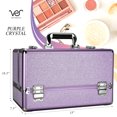 thumbnail image 5 of VER Beauty Professional Makeup Case Organizer Cosmetic Storage with  Extendable Trays and Keylock in Purple- VP002, 5 of 6