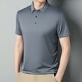 thumbnail image 2 of Wyobmus Mens Short Sleeve Turndown Collar T-Shirts Casual Solid 3 Button Up Pullover Tops,Size M-2XL A-Gray, 2 of 6