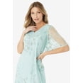 thumbnail image 4 of Roaman's Women's Plus Size Plus-Size Flutter Sleeve Allover Embroidered Gown, 4 of 5
