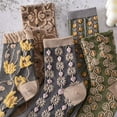 thumbnail image 3 of Women Vintage Pink Floral Patterned Cute Ruffle Cotton Ankle Socks 5 Pairs, 3 of 7