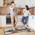 thumbnail image 6 of 2-Piece Kitchen Rugs Set Non-Slip Mats Carpet Floor for Kitchen, Bathroom (19.7"x27.6" & 19.7"x47.2") Old Train with Flowers, 6 of 7