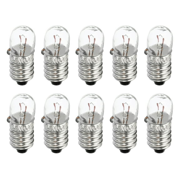 Uxcell 0.9" 6.3V E10 Mini Incandescent Bulbs with Box Metal Warm Yellow Light 1Set