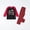 1kid:Red, variant on Personalized Matching Family Christmas 2026 Pajamas Set for Family,Xmas Print Long Sleeve Crew Neck Top and Plaid Sleep Pant Lounge Pj Sleepwear 2 Piece Red 2Y