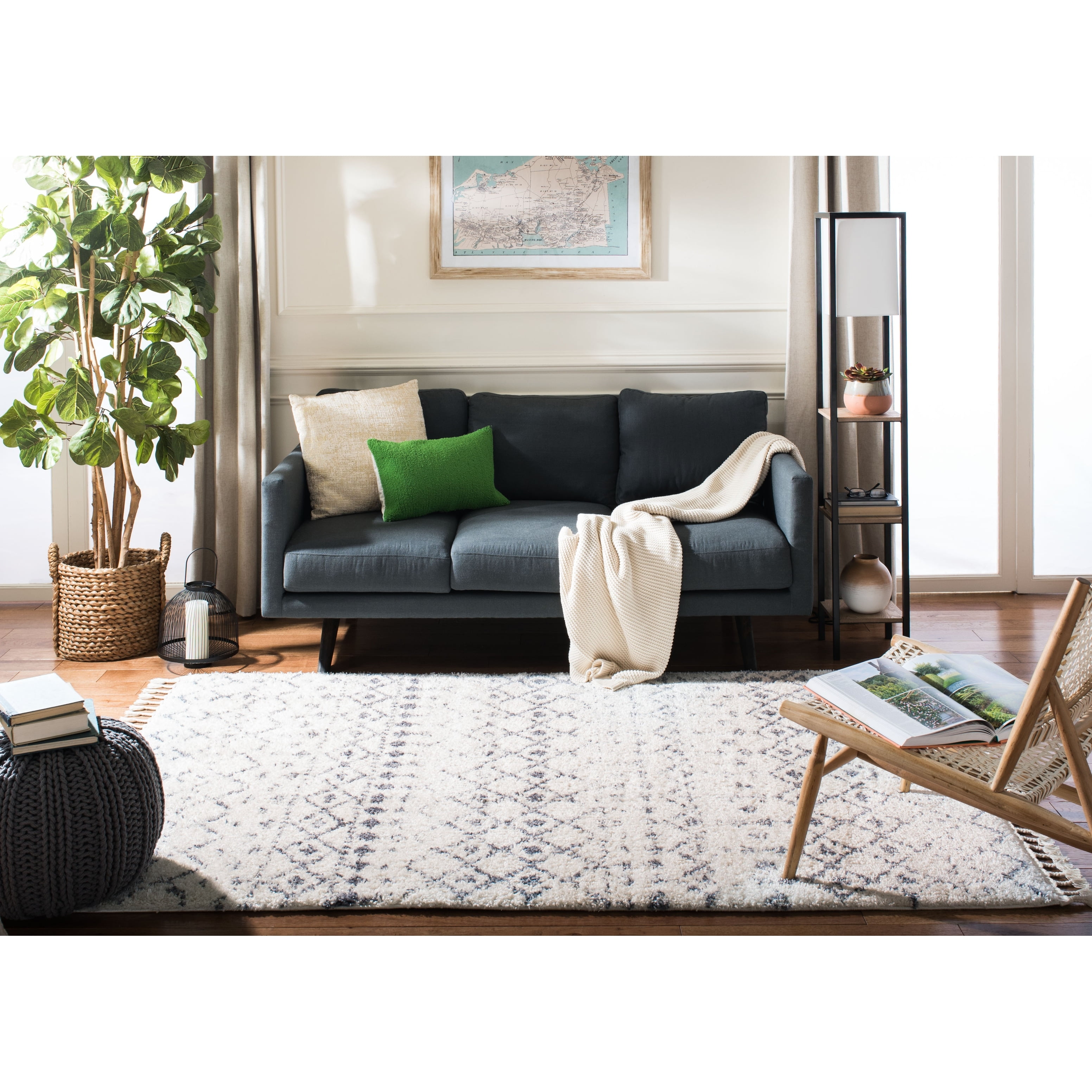 Beige Moroccan Berber Area Rug Greige Trellis Living Room Mat Cosy Soft  Abstract Bedroom Runner Rug 