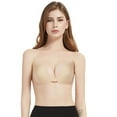 thumbnail image 4 of Women Invisible Lift Sticky Bra Breathable Strapless Front Button Silicone Bras, 4 of 5