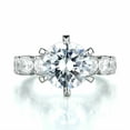 thumbnail image 4 of 3Ct Round Cut Lab Created Diamond Cluster Engagement Ring 14K White Gold Plated Sterling Silver, 4 of 4