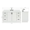 thumbnail image 3 of Ariel Kelly 60 Inch Single Oval Sink Bathroom Vanity With Carrara White Quartz Countertop 1.5 Inch Edge In White, 3 of 12