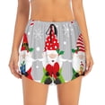 thumbnail image 2 of Yiaed Merry Christmas Gnome1 Print Women's Running Shorts with Liner 3 Zipper Pockets Elastic Workout Athletic Gym Yoga Shorts-X-Large, 2 of 7