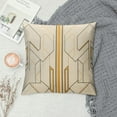 thumbnail image 2 of WERPE  Luxury White Gold Plaid Geometric Lines Cushion Case Luxury Modern Square Throw Pillow Cover Decorative Pillow for Couch Living Room Bedroom Car, 2 of 5