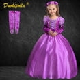 thumbnail image 1 of Vestido de Rapunzel enredado para niñas, traje de princesa con mangas abullonadas, trajes de Boutique para vacaciones de Navidad y Halloween Fivean unisex, 1 of 2