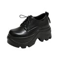 thumbnail image 3 of Willtoo Womens Platform Lace‑Up Walking Shoes Chunky Lug Sole Wedge Heel Casual Footwear Fashion Thick Sole Height‑Increasing Low‑Top Dress Shoes, 3 of 6