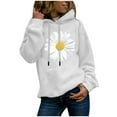 thumbnail image 2 of Kayannuo Womens Tops Long Sleeve Fall Autumn Winter Ladies Long-Sleeved Pullover Print Round Neck Hooded Sweatshirt, 2 of 5