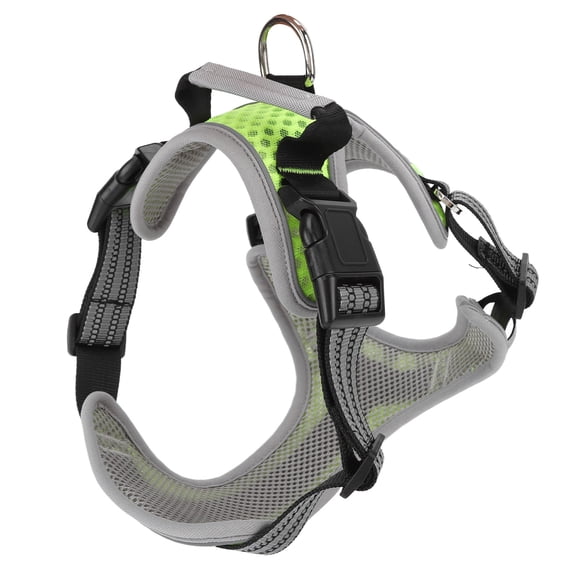 Arnés para perros, transpirable, suave, reflectante, ajustable, chaleco para perros con asa, anillo de correa para caminar y correr S