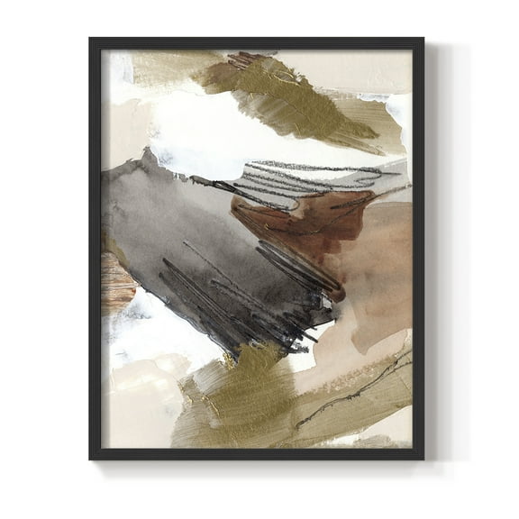 Antique Gold III Framed Print in Black Solid Wood Framed Print No Nail Hanging