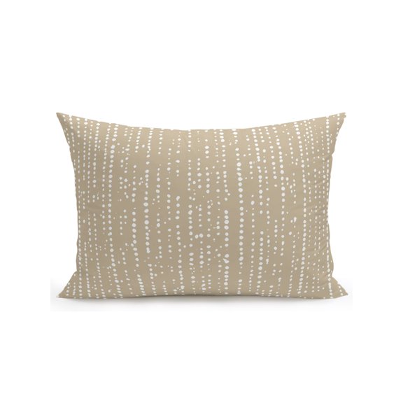 Outdoor Pillows Waterproof, Abstract Polka Dot Bedding Throw Pillows with Insert for Couch Sofa Bed, Geometric Dotted Stripes Rustic Beige 12x20 Inch Pillowcases Decorative Patio Pillow Set of 1