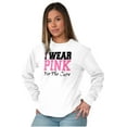 thumbnail image 3 of I Wear Pink For The Cure Warrior Women Plus Size Long Sleeve Graphic Tee Brisco Brands 2X, 3 of 5