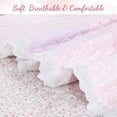 thumbnail image 4 of Cozy Line Home Fashions  Precious Pink Floral Dot Ruffle Plaid Patchwork Cotton Twin Reversible Quilt Bedding Set, 4 of 6