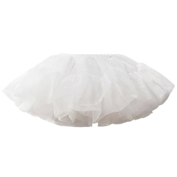 Women Girls 6 Layer Ruffled Tulle Short Tutus Skirt Petticoat for Party Costume