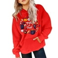 thumbnail image 4 of WERYOUNG Girls Boys Hoodies Cartoon Pumpkin Ghost Letter Printed Long Sleeve Pullover Hooded Halloween Sweatshirt With Pocket Toddler Casual Casual Outings Hoodie,Red,4-5 Years, 4 of 4