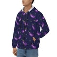 thumbnail image 3 of Goofa Eggplant Pattern Mens Full-zip Hoodie, Zip-up Pullover Hooded Sweatshirt, Kangaroo Pocket Hoodie Ideal for Daily Wear, Travel, and Home-X-Large, 3 of 5