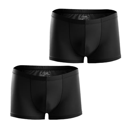 Summer Savings Clearance MIANHT Plus Size 2PC Men s Ice Silk Solid Color Underwear Boxer Shorts Thin Breathable Sexy Underwear
