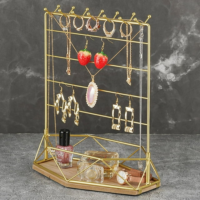 Jewelry Organizer Women Girls with Tray Watch Storage Hanging Storage for Ears Watch Tabletop Decoration