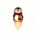 thumbnail image 2 of Lighted Penguin Icicle Holiday Decoration, Christmas Penguin Window Ledge Accent with Festive Glowing Winter Display, Indoor Decor for Home Mantel Shelf Party (penguin-D-1pc), 2 of 7
