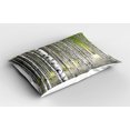 thumbnail image 2 of Ambesonne Birch Tree Pillow Sham 2 Pack, Late Summer Foliage, 26"x20", Green Pale Grey Black, 2 of 3