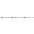 thumbnail image 4 of 18K Yellow Gold Plated Silver Sky Blue Topaz and Pink Created Sapphire and Round White Lab Grown Diamond Tennis Bracelet for Women (3.04 Cttw, Gemstone Birthstone, Oval 6X4MM, 7.25 inches), 4 of 4