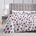 thumbnail image 6 of Patriotic Throw Blanket Memorial Day Blankets Independence Day Fuzzy Plush Blanket Flannel Bed Blanket American USA Flag Red Whi 50x40, 6 of 6