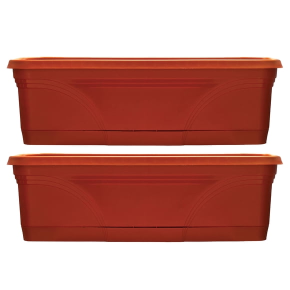 Southern Patio Jardinière Suspendue de Jardin 36 Pouces en Terre Cuite (Lot de 2)