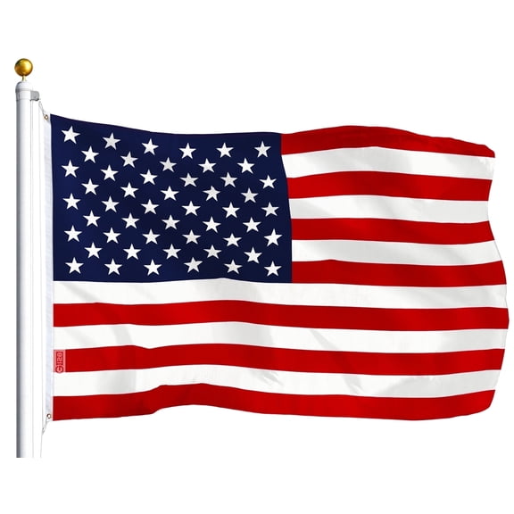 G128- Printed American Flag 3x5 ft Polyester with Brass Grommets for Indoor Outdoor Use