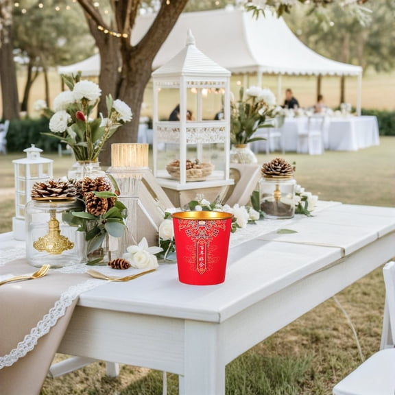 Milisten Red Paper Cups 100 Count - Disposable Party Cups for Weddings, Celebrations, Birthdays, and Events