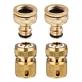 thumbnail image 1 of 4 Pieces Garden Hose Tap Connector 1/2 Inch and 3/4 Inch Size 2-In-1 and 1/2 Inch Hose Pipe Quick Connector, 1 of 7