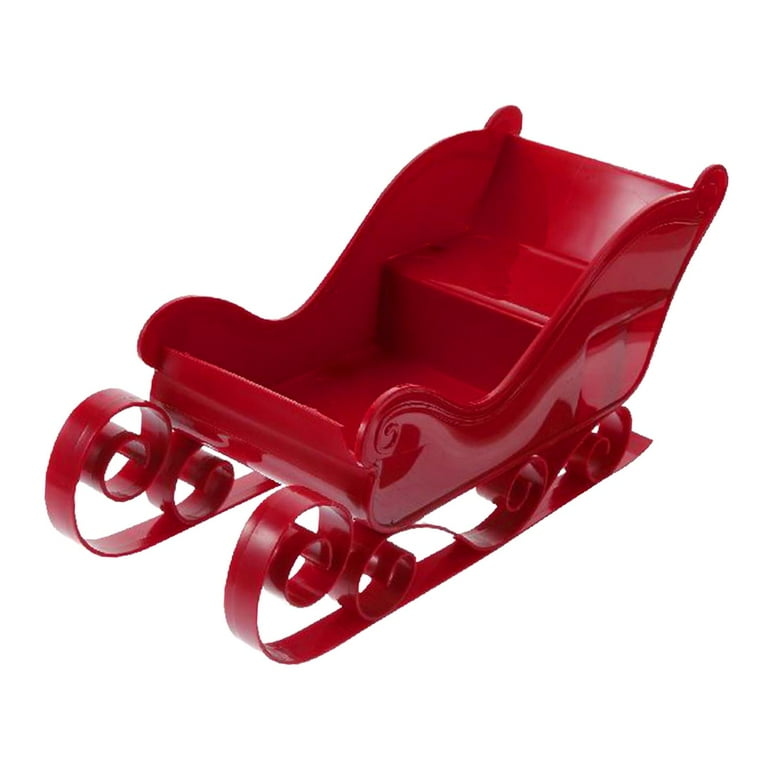 Santa Sleigh Sled Figurine Christmas Crafts Centerpiece Holiday