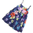 thumbnail image 2 of Vestido sin mangas para bebé niña Vestido de verano con decoración de lazo y estampado floral ajustado y acampanado (110), 2 of 5