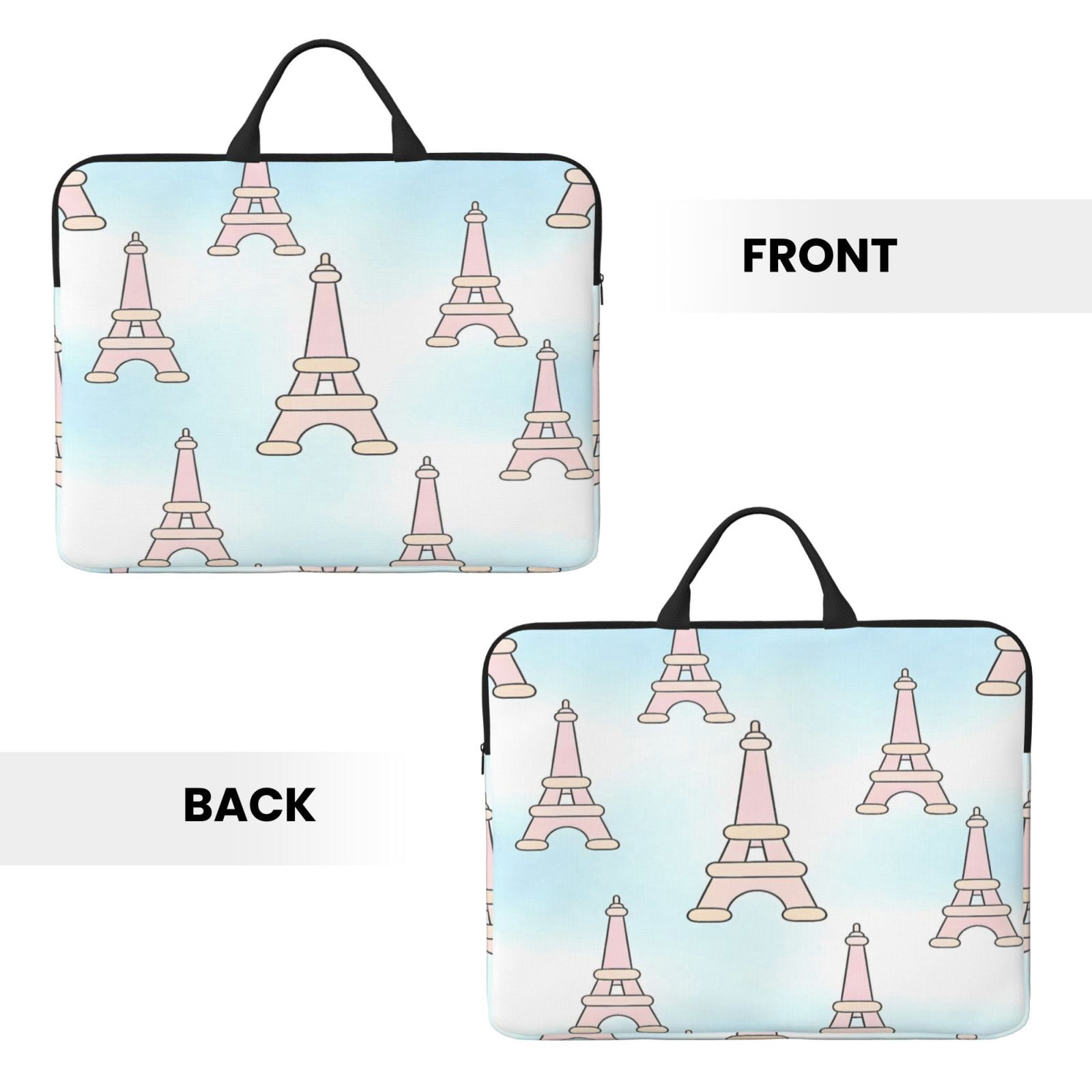 Laptop Sleeve Bag For Women Men 14inch Waterproof Durable Protective Computer Carrying Cover Handle Laptop Case Bag Eiffel Tower (3)