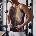 thumbnail image 5 of KLL Purple Flower Lazy Cat Print Men's Muscle Gym Workout Stringer Tank Tops Bodybuilding Fitness T-Shirts Tank Tops Men-XX-Large, 5 of 7