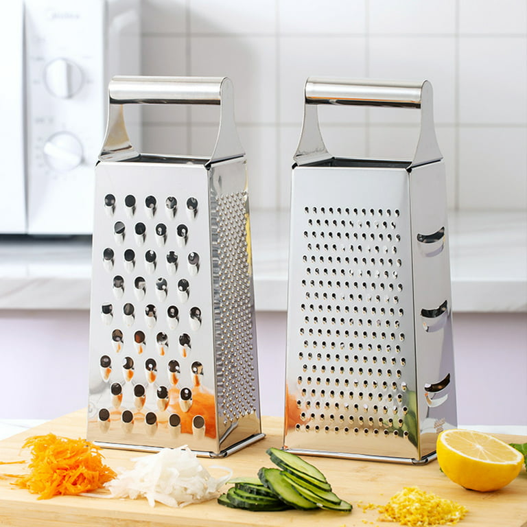 Skinada 9 inch 4 Sides Vegetable Grater with Handle Sharp Blade Non-slip  Base Ergonomic Design Multi-functional Stainless Steel Parmesan Cheese  Ginger