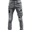 thumbnail image 2 of gvdentm Work Jeans for Men Men's Slim Fit Stretch Jeans Ripped Skinny Jeans for Men Grey,XL, 2 of 5