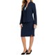 thumbnail image 4 of Conjuntos de falda INSPIRE CHIC para mujer, traje sin cuello, blazer y faldas lápiz, 2 piezas, atuendos elegantes, XS, azul oscuro, 4 of 6