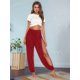 thumbnail image 5 of Pantalones Harén con Abertura Alta para Mujer, Pantalones Harén Hippies. Vino Tinto XXL, 5 of 7