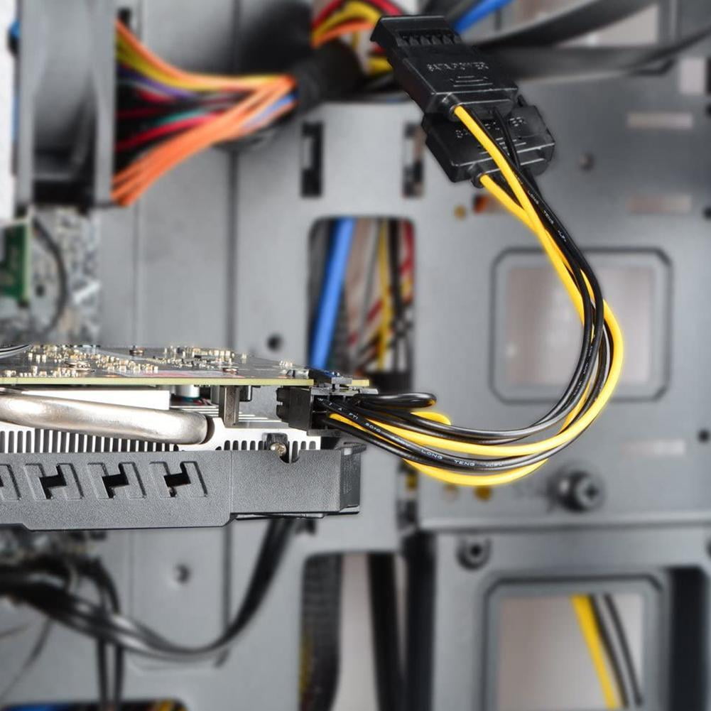 SATA 15 pin Male to 8 pin 6+2 PCI-Express PCIe Video Card Adapter! Power I5U2